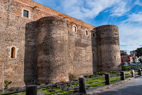 Ursino Castle (Castel Ursino, Castello Svevo di Catania). It was built in XIII century as a royal castle of Emperor Frederick II Kingdom of Sicily. Catania, Sicily, Italy. photo