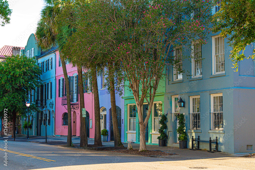 Naklejka premium Rainbow Row