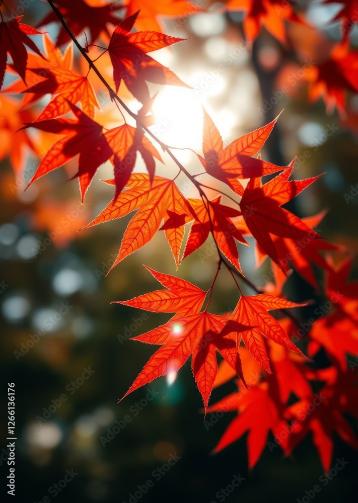 Crisp red and orange maple leaves captured up-close with sunlight filtering through creating a dreamy autumnal scene shot with a shallow depth of field to blur the background bokeh red bokeh abstract Crisp red and orange maple leaves captured up-close with sunlight filtering through creating a dreamy autumnal scene shot with a shallow depth of field to blur the background bokeh red bokeh abstract