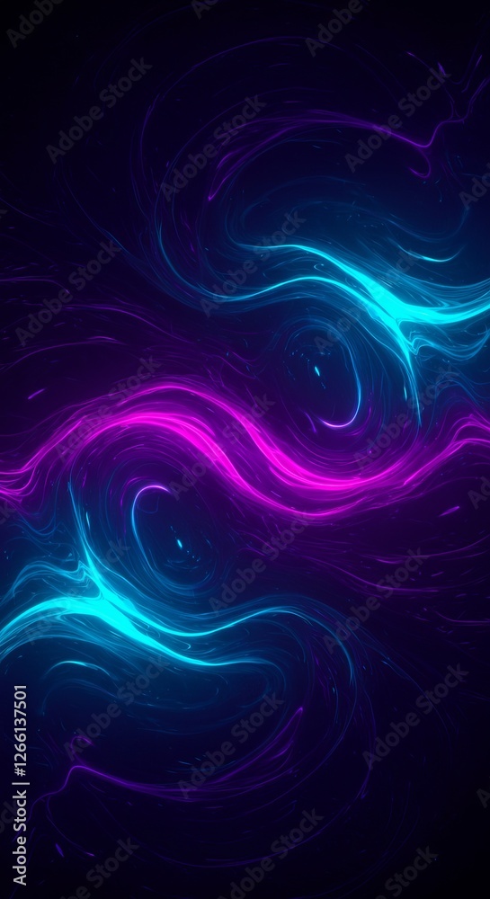 Vibrant neon swirls in dark abstract background with dynamic energy patterns Vibrant neon swirls in dark abstract background with dynamic energy patterns
