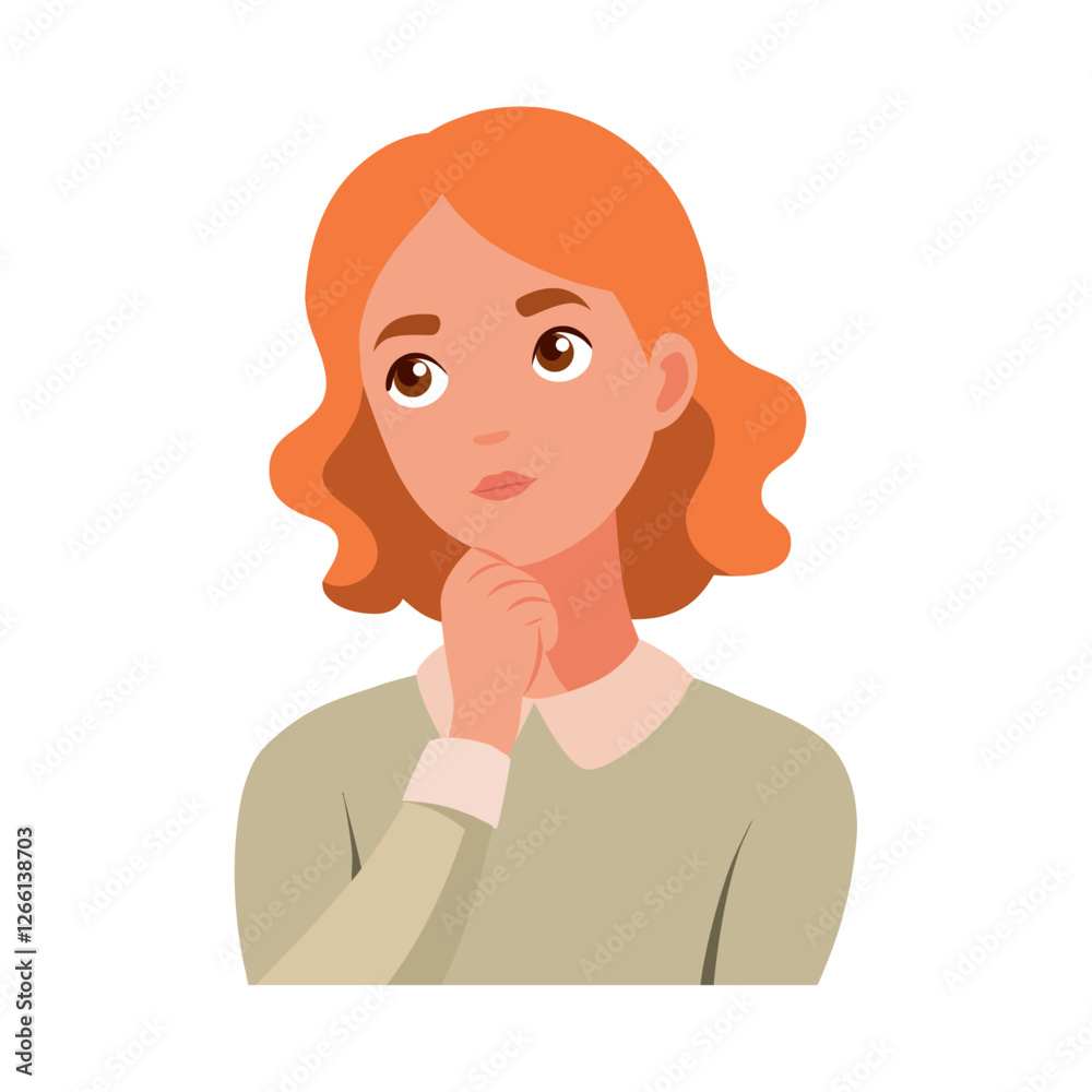 Person thinking woman