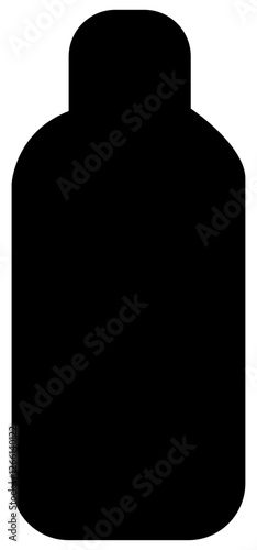 Black Solid Micellar Water Packaging Icon for Beauty Products
