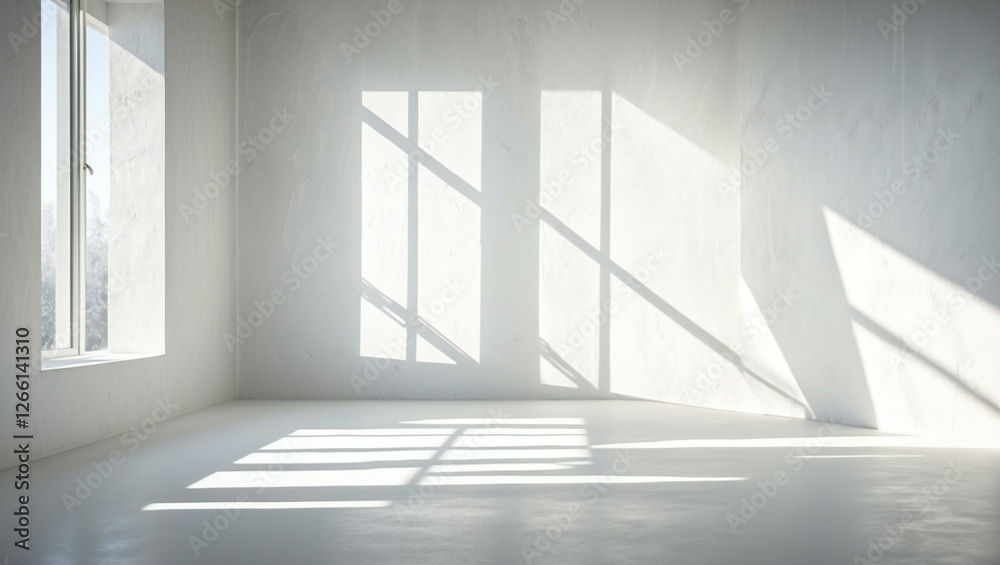 Obraz premium Gray wall in an empty room with concrete floor 