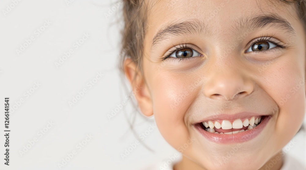 Close-up of smiling child with bright eyes and joyful expression Close-up of smiling child with bright eyes and joyful expression