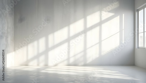 Gray wall in an empty room with concrete floor 