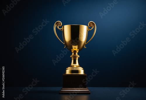 golden trophy cup symbolizi...