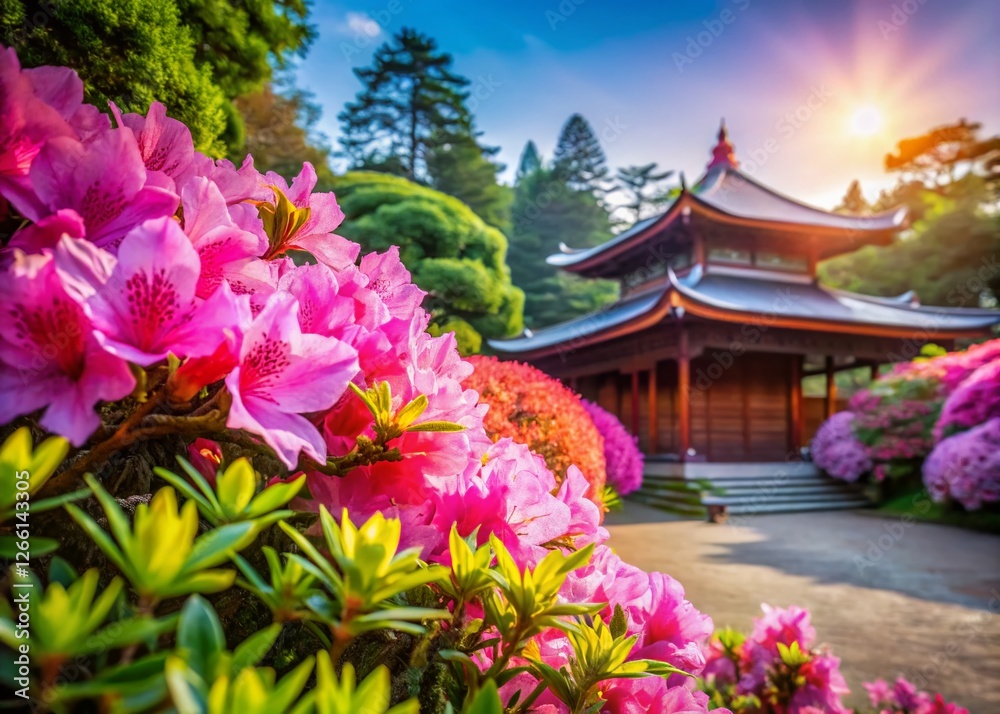 Vibrant Pink Azalea Blooms at Nezu Shrine's Tsutsuji Festival Vibrant Pink Azalea Blooms at Nezu Shrine's Tsutsuji Festival