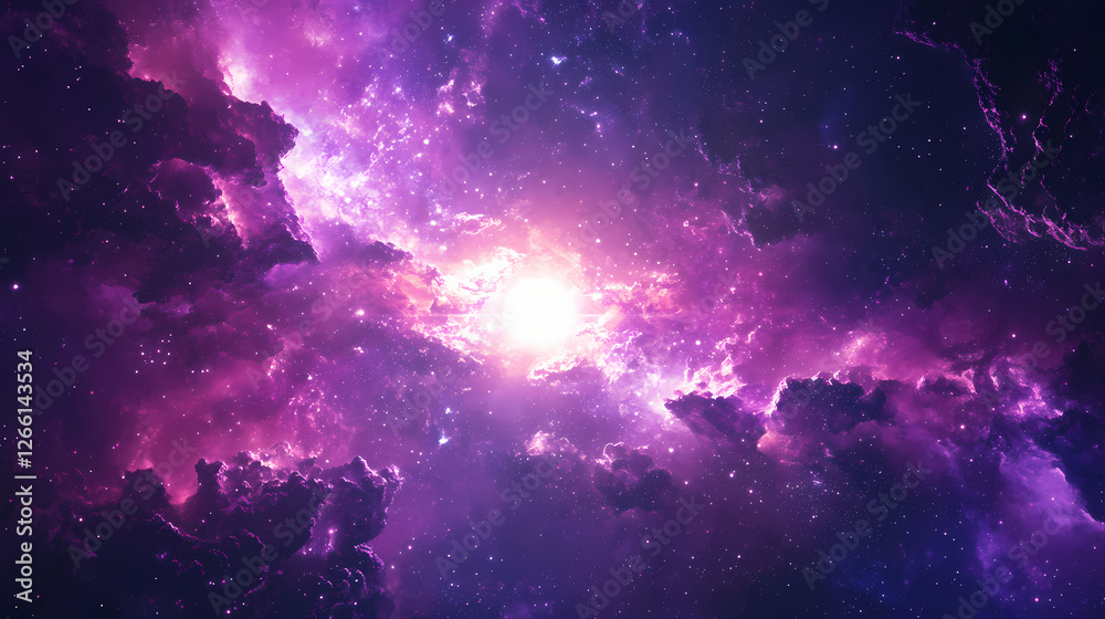 Cosmic artifact: a glowing gateway in the galaxy. Intergalactic Artifacts. Illustration