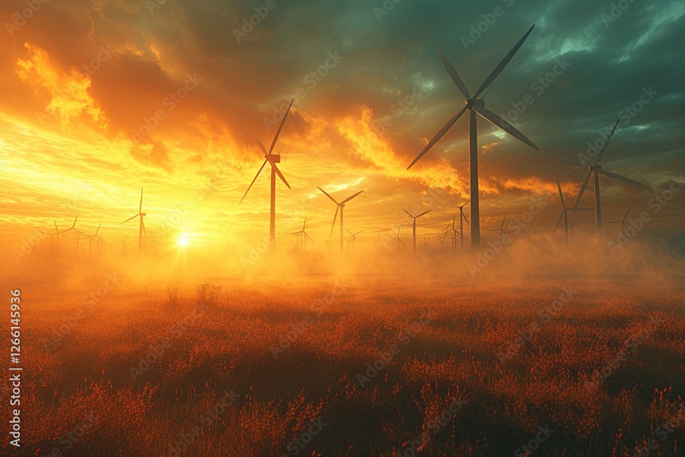 reneweable engery concept with wind turbins. reneweable engery concept with wind turbins.