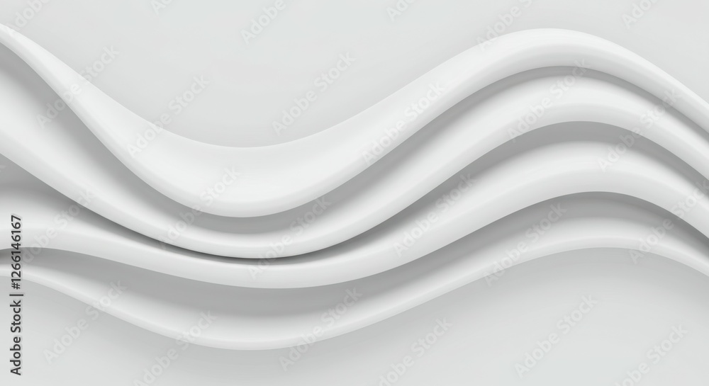 Abstract waves, flowing curves, smooth gradients, minimalist design, grayscale, soft shadows, undulating lines, subtle textures, digital art, vector graphics, monochromatic, clean background, futurist