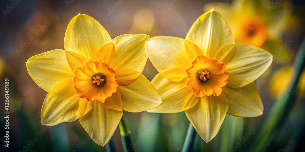 Vibrant Yellow Daffodils Macro Close-Up Spring Flowers Nature Photography Vibrant Yellow Daffodils Macro Close-Up Spring Flowers Nature Photography