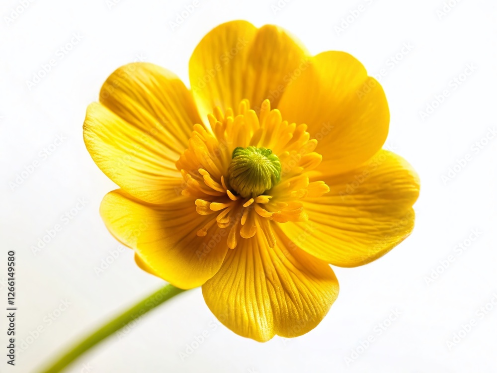 Vibrant Yellow Wildflower Close-up: Blooming Meadow Plant Vibrant Yellow Wildflower Close-up: Blooming Meadow Plant