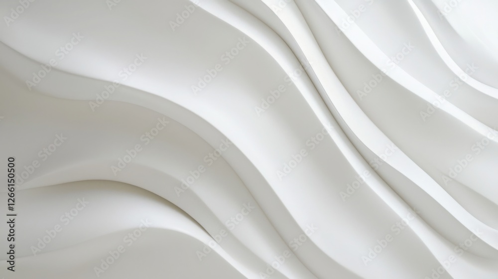 This image showcases a smooth, flowing white surface with graceful curves and waves, creating a calm and minimalist aesthetic. This image showcases a smooth, flowing white surface with graceful curves and waves, creating a calm and minimalist aesthetic.