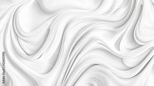 A smooth, flowing abstract image featuring wave-like patterns in white tones. The design is modern and minimalistic, perfect for backgrounds.