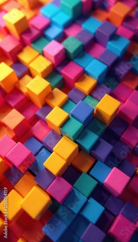 Colorful Cube Box Patterns , colors, design, texture