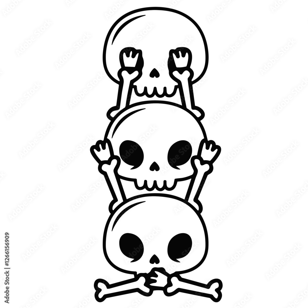 skulls graffiti stickers pixo vector art