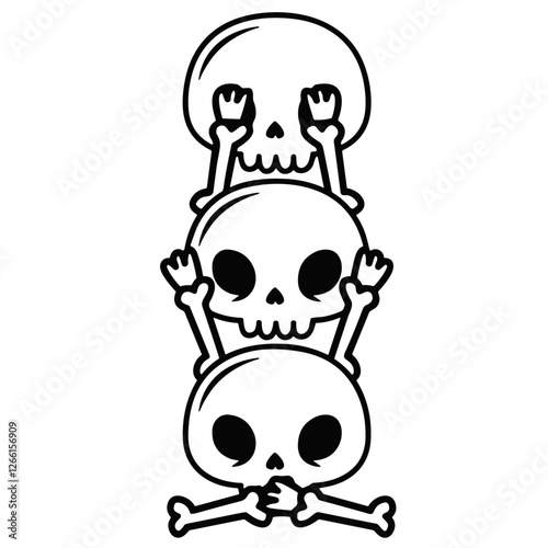skulls graffiti stickers pixo vector art