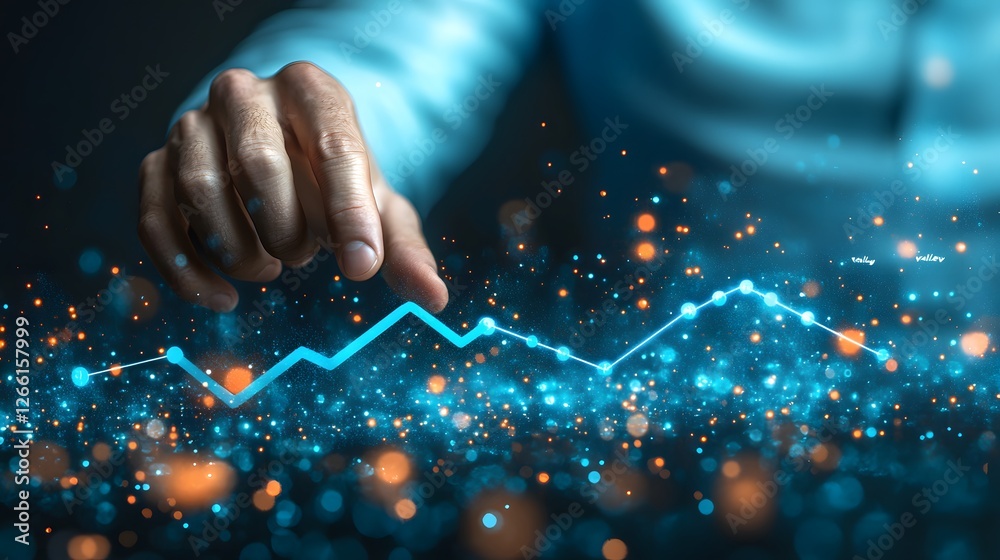 Futuristic Financial Data Analytics and Market Growth Visualization Futuristic Financial Data Analytics and Market Growth Visualization