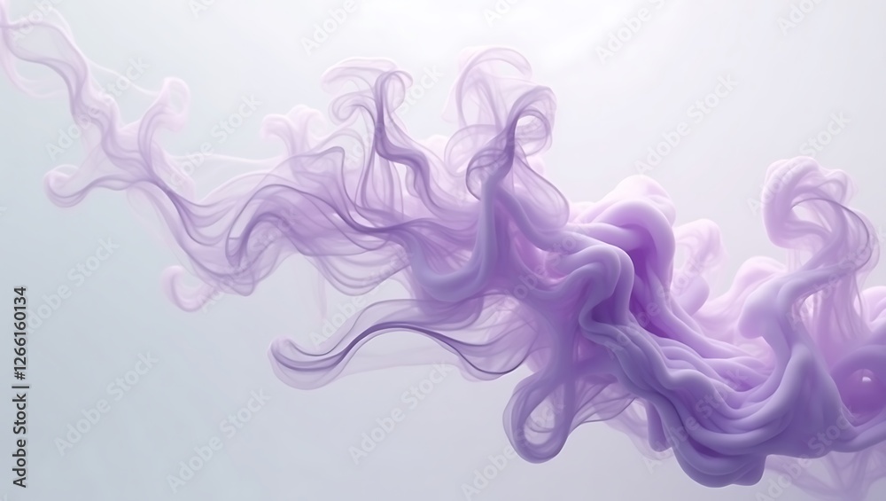 Fototapeta premium Translucent purple smoke - Serenity and peace - Digital abstract art for backgrounds.