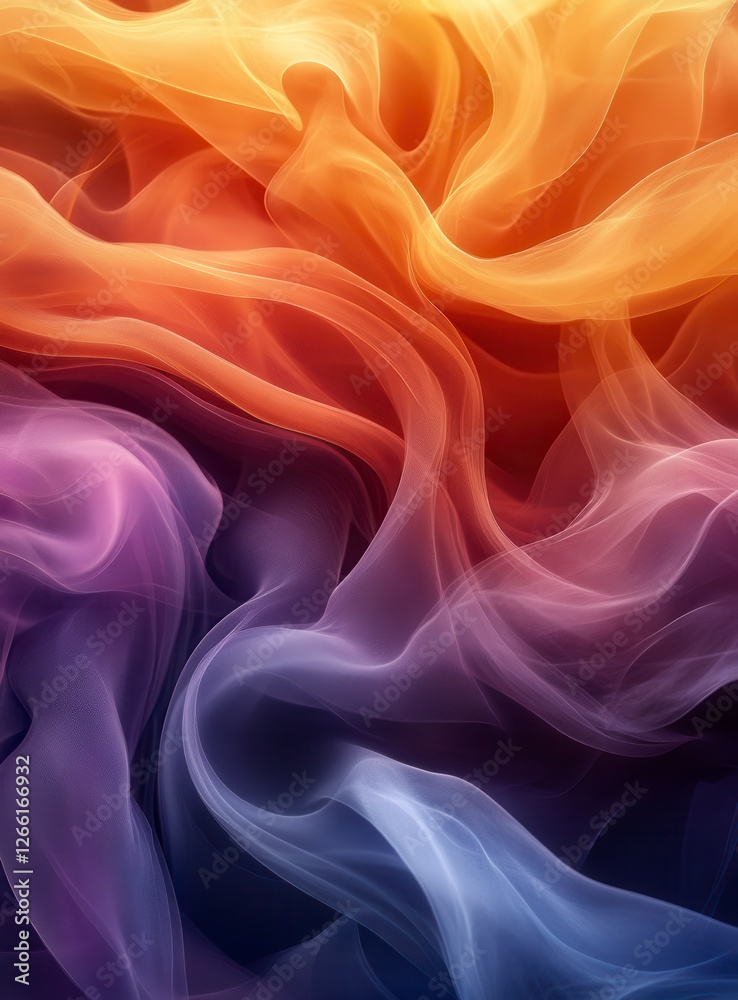 Obraz premium Abstract Swirling Gradient Texture Background with Flowing Lines Featuring Orange Blue and Purple Hues And Decorative Elements and Patterns Using Modern Techniques With Smooth Surfaces and Vibrant