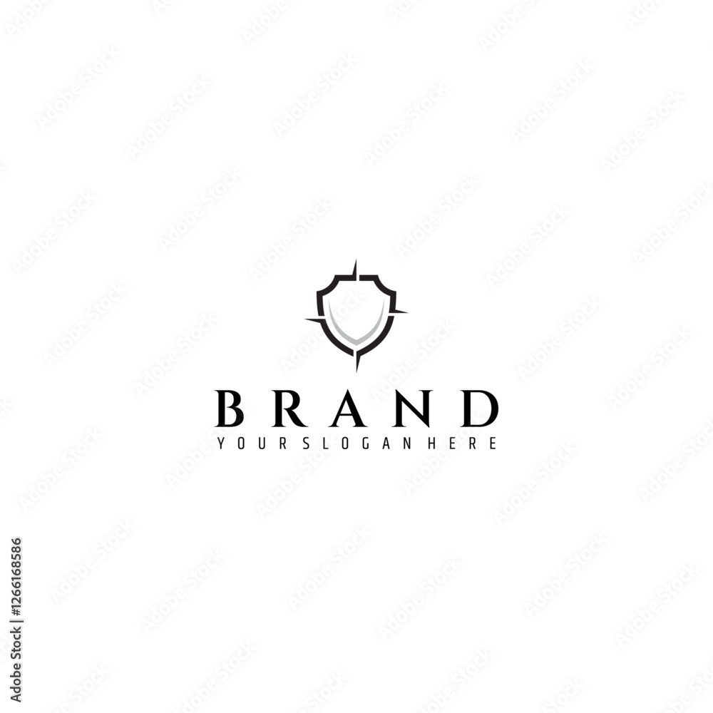 shield logo with combination of cardinal directions in flat design style shield logo with combination of cardinal directions in flat design style