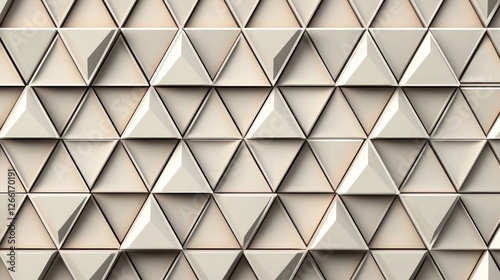 Geometric triangle pattern wall, modern abstract design, light beige color photo