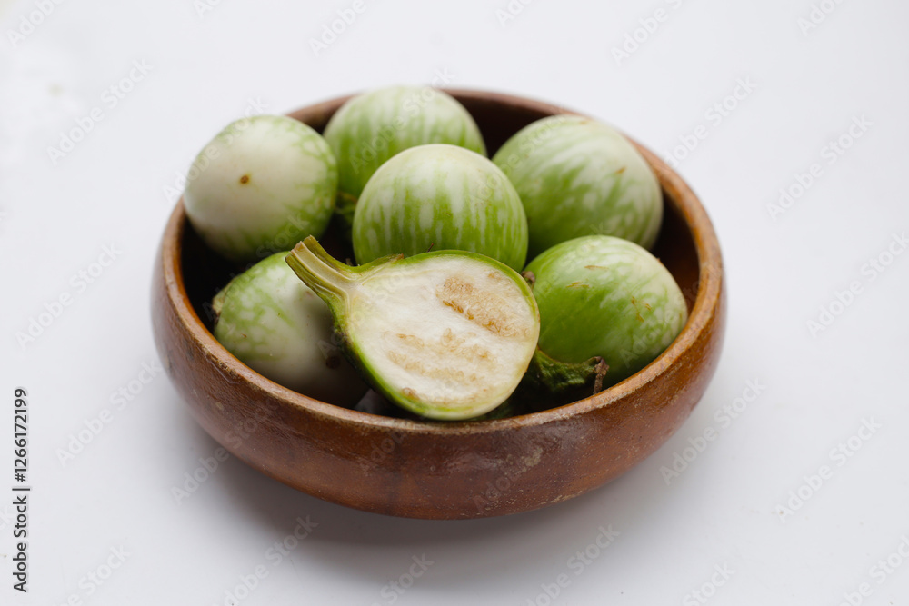 Thai green eggplant, fresh organic vegetables Thai green eggplant, fresh organic vegetables