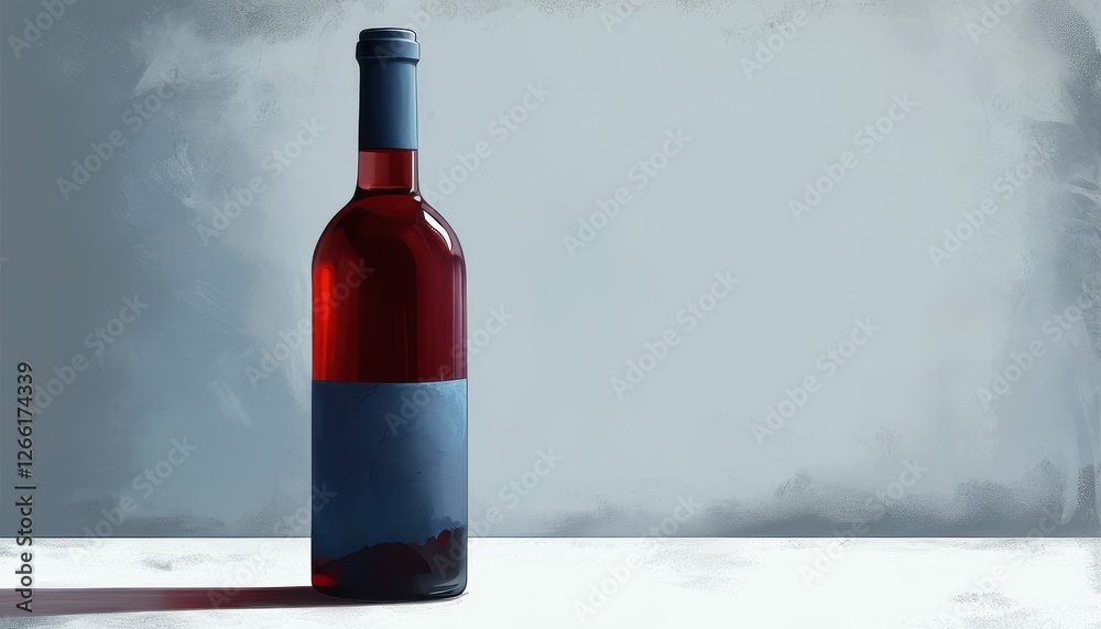elegant wine bottle on a simple gray background elegant wine bottle on a simple gray background