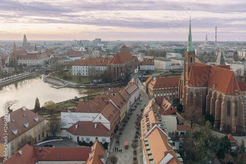 Obraz na płótnie Wrocław - panorama z katedry w salonie