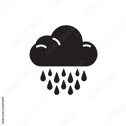 Simple rain cloud icon.