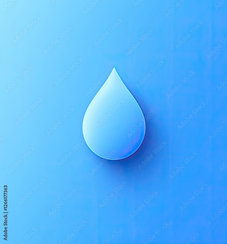 Single Blue Water Drop Abstract Minimalist Design Single Blue Water Drop Abstract Minimalist Design