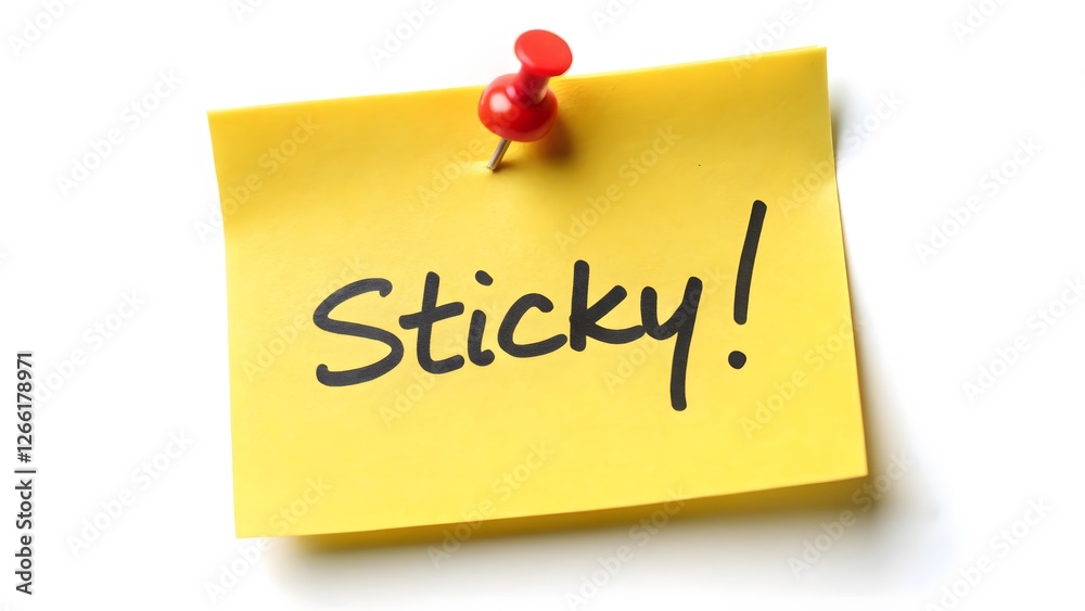 Yellow Sticky Note with Pin Yellow Sticky Note with Pin