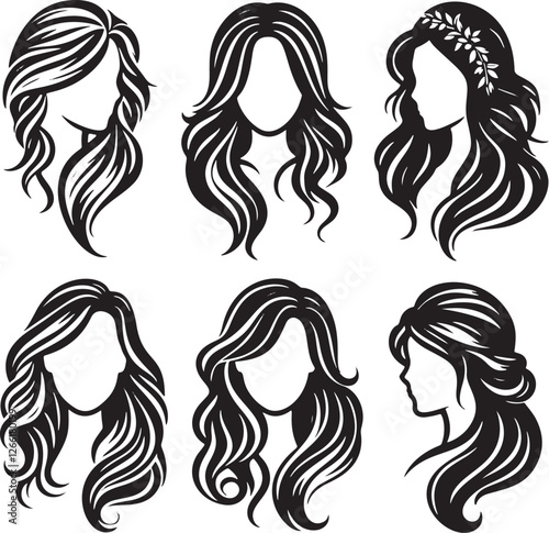 Six stylish women's hairstyles.