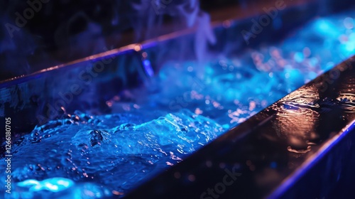 Detailed view of the weld pool, showing the molten metal flowing and cooling.