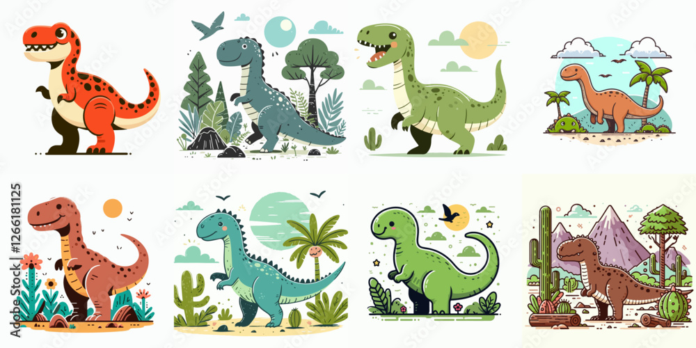 Obraz premium vector illustration of a dinosaur