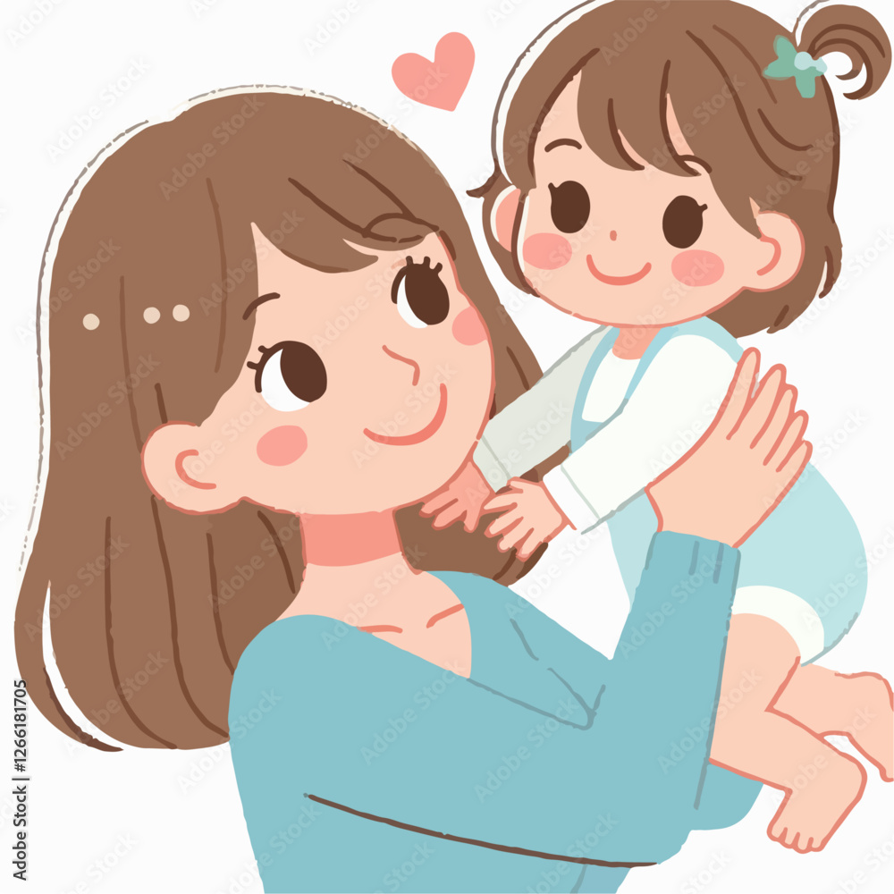 vector illustration of mother and child vector illustration of mother and child