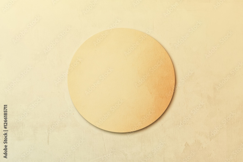Blank circular canvas on a textured surface perfect for artistic projects or creative expressions indoors. Generative AI