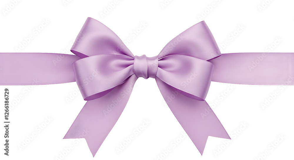 Lilac Ribbon Bow Isolated on White Background Gift Wrapping Lilac Ribbon Bow Isolated on White Background Gift Wrapping