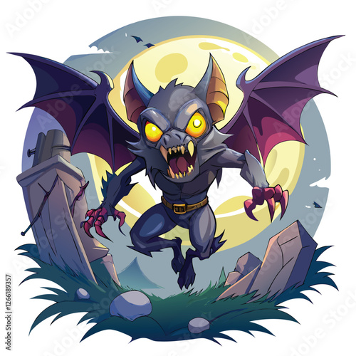 Render a terrifying bat creature, massive claws dripping with glop, nightmarish features, intense detail, dark atmosphere.