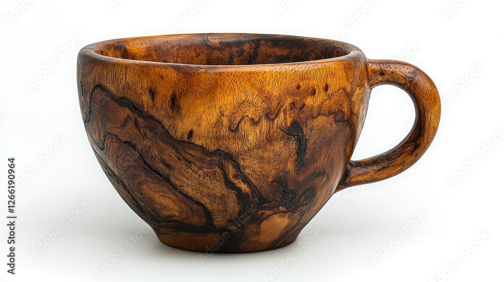 Hand Carved Wooden Coffee Mug With Unique Grain Hand Carved Wooden Coffee Mug With Unique Grain