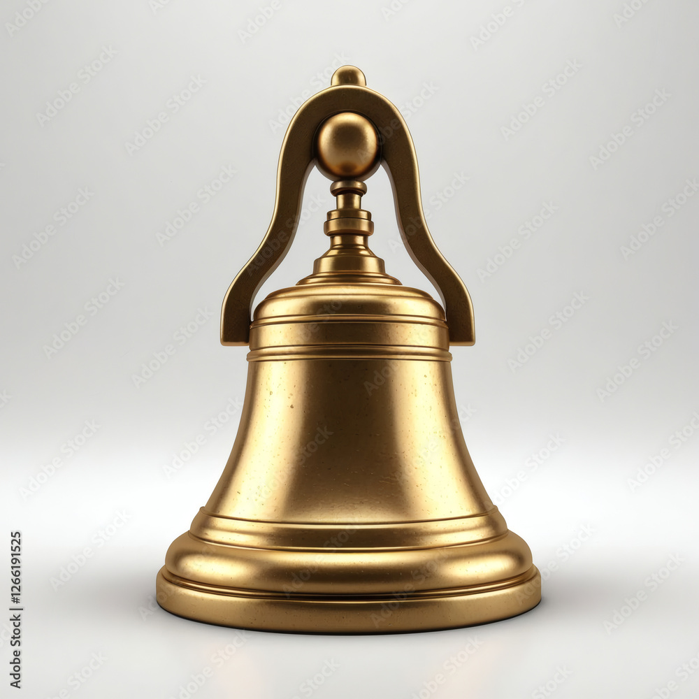 3D image of a bell, isolated white background