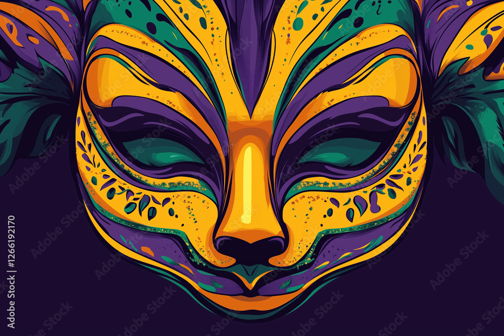 Naklejka premium Colorful decorative mask in artistic style
