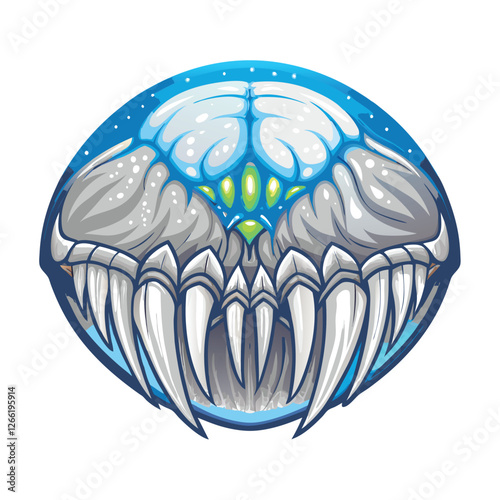 Render a terrifying insectoid alien, possessing immense size, sharp mandibles, chitinous exoskeleton, and multiple eyes.  Show intricate detail.