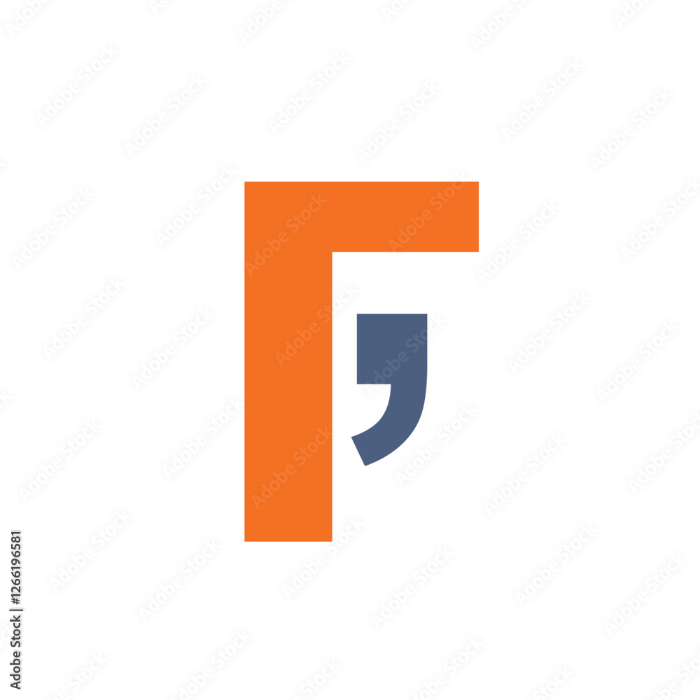 Logo letter F comma unique design abstract Logo letter F comma unique design abstract