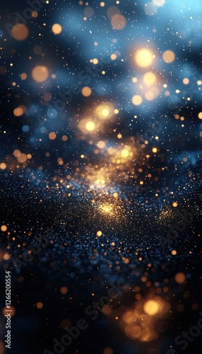 Wallpaper Mural Abstract Blue And Gold Glittering Lights Background Torontodigital.ca