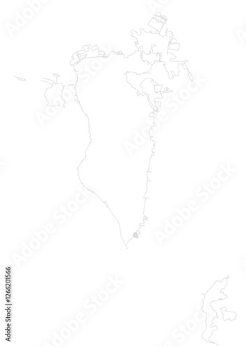 map of bahrain with black and white color