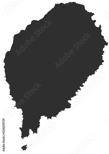 silhouette map of the country of sao tome and principe 