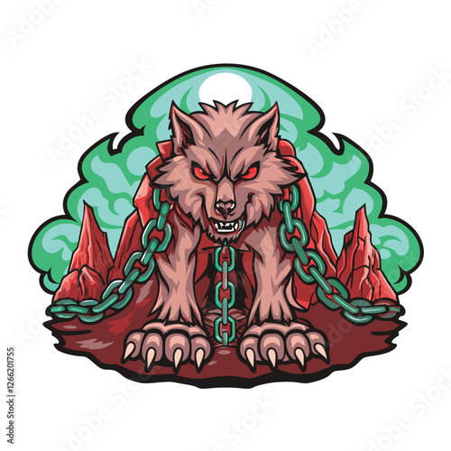 Render a terrifying demonic wolf, its fur a flowing, incandescent river of molten lava, glowing intensely in the darkness.  Intense detail on fur texture and glowing eyes.