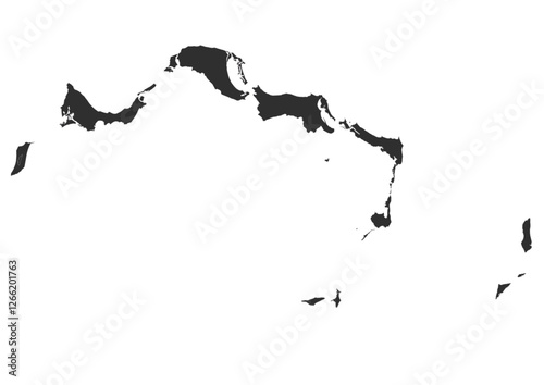 silhouette map of the country of turks and caicos islands