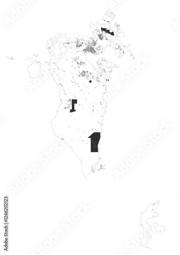 vector map of bulding in bahrain country with black and white color